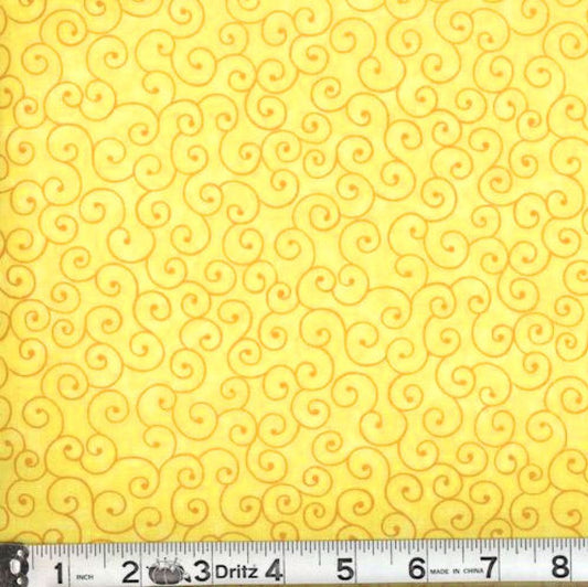 44"-"Tilt-A-Whirl"-Yellow - 100% Cotton