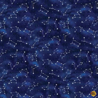44"  -Timeless Treasures  -"Nite Constellation"  Blue/Black- 100% Cotton
