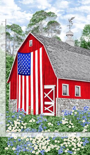 24" Timeless Treasure "Freedom Farm Panel-100%-cotton