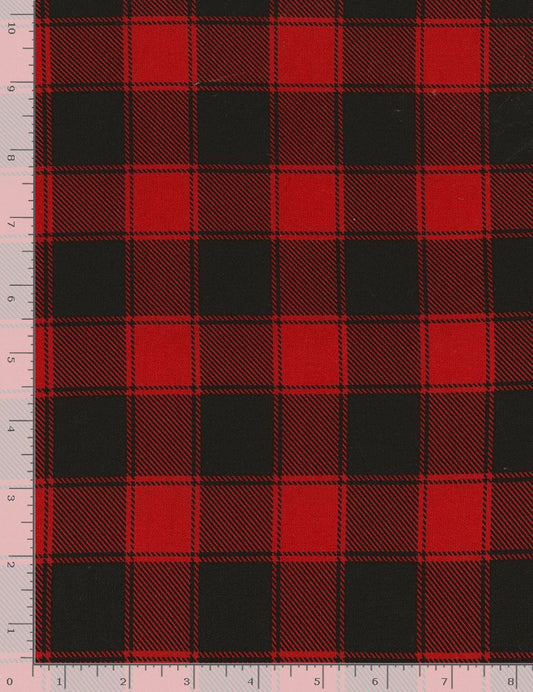 44"-Timeless Treasures Red Buffalo Check-100% cotton