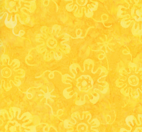 44"  - Timeless Treasures -  Batik  "Floating Flowers - Sun" -  100% Cotton