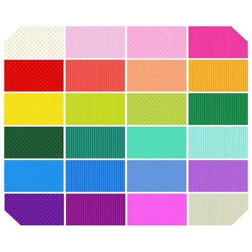 Tula Pink -Tiny Coordinates - Design Roll || True Colors 42pcs 2.5"x43" Jelly Roll