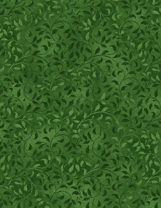 44" - Wilmington Prints - "Climbing Vine" -  "Green"  - 100% Cotton