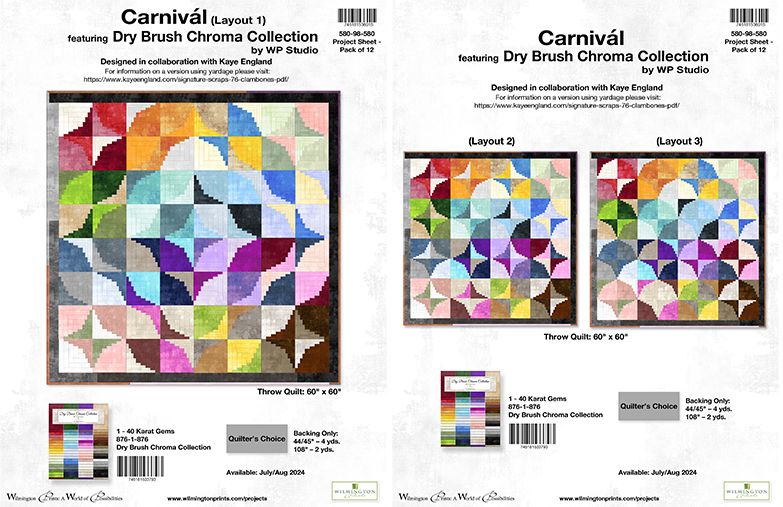 Wilmington Prints - Dry Brush Chroma-Jelly Roll -"40 Carat Gems"- 2.5 x-44 - 76-pcs