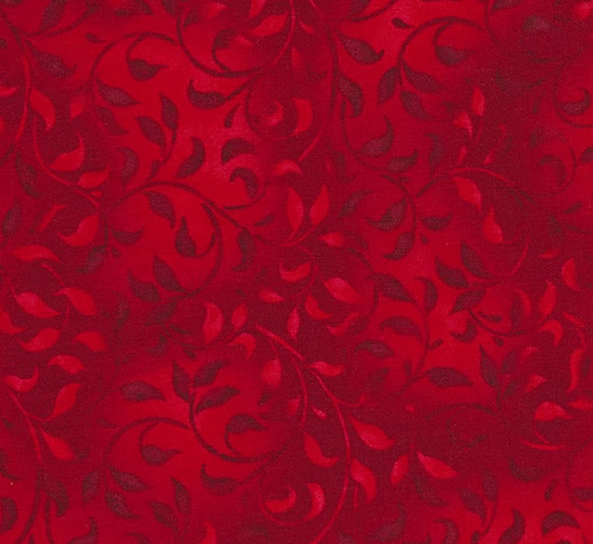 44"  -Wilmington Prints-"Climbing Vines" - Red - 100% Cotton