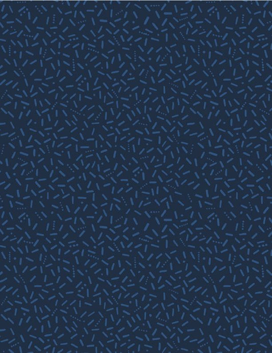 44"- Wilmington Prints  "Sticks" - Navy - 100% Cotton