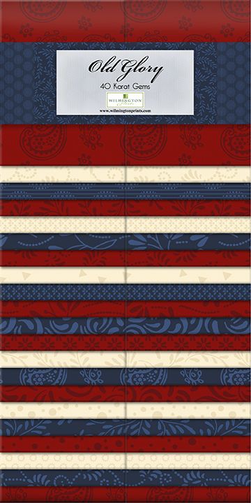 Wilmington Prints - Old Glory-Jelly Roll -"40 Carat Gems"- 2.5 x-44 - 40-pcs