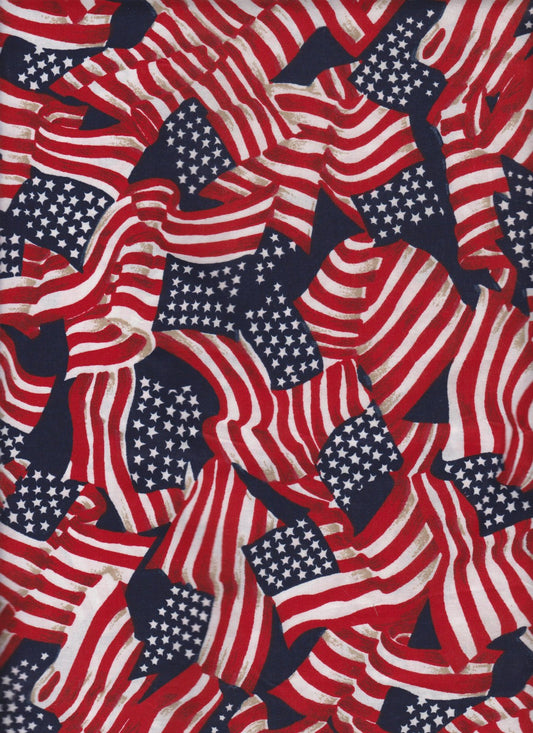 44"-Waving Flags 100% cotton