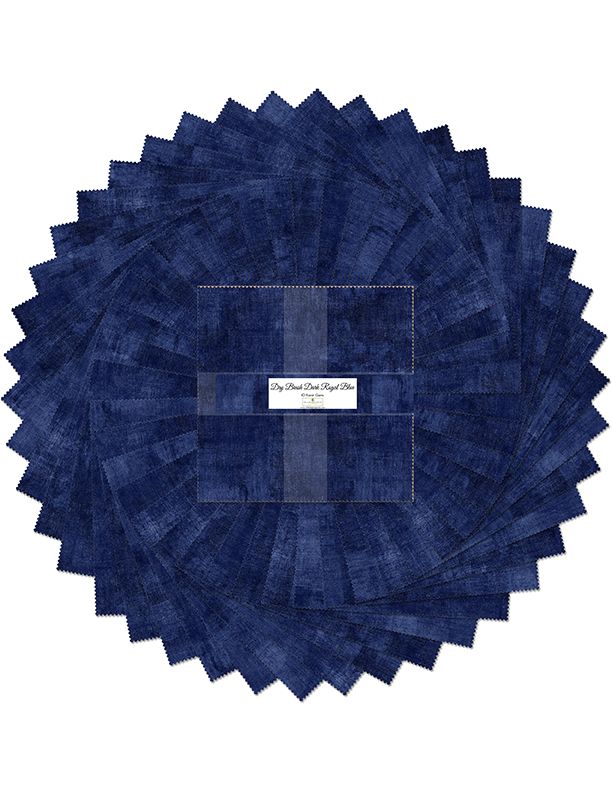 Wilmington Prints - Charm Pack - "Dry Brush " - Royal Blue  -  5"x 5" - 42 pcs