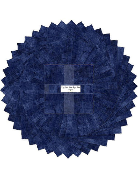 Wilmington Prints - Charm Pack - "Dry Brush " - Royal Blue  -  5"x 5" - 42 pcs