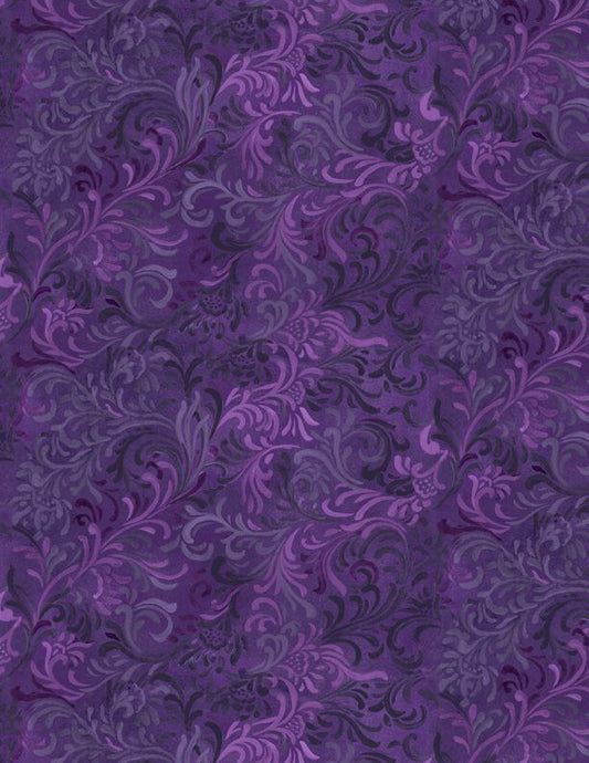 44"- Wilmington Prints -Embellishment  "Purple" -100% Cotton
