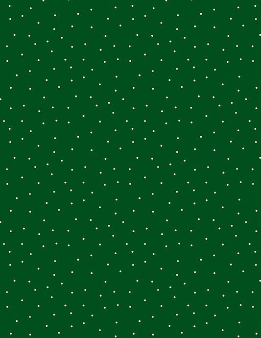 44"- Wilmington Prints -Pin Dots  "Green & Black" -100% Cotton