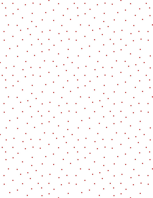 44"- Wilmington Prints -Pin Dots  "White & Red" -100% Cotton