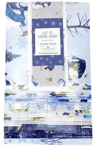 Wilmington Prints -2.5" Strips- "Let It Snow Man" -2.5"x 44" -40 pcs