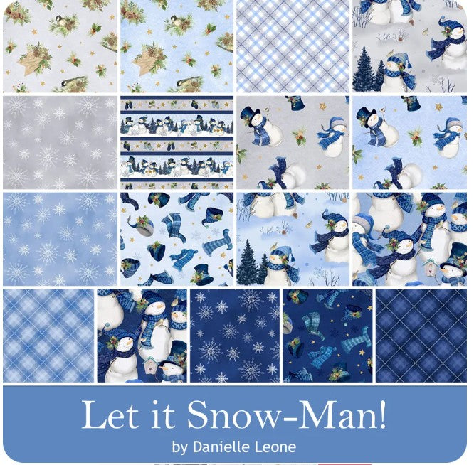 Wilmington Prints -2.5" Strips- "Let It Snow Man" -2.5"x 44" -40 pcs