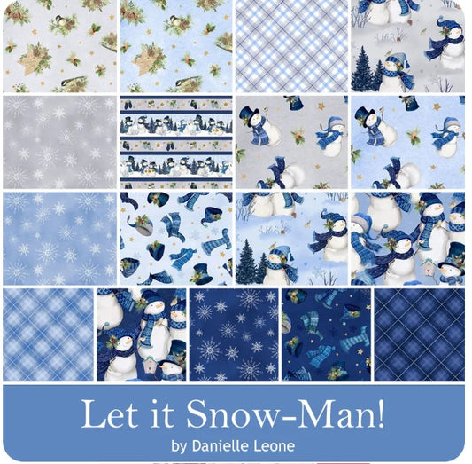 Wilmington Prints -2.5" Strips- "Let It Snow Man" -2.5"x 44" -40 pcs