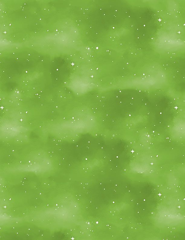 44"  - Wilmington Prints -  "Sky and Stars - Green" -  100% Cotton
