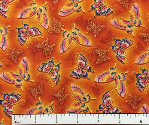 44"-Oasis Fabrics - Asian Gardens Butterfly-100%-cotton