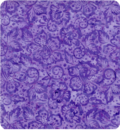 44"  - Timeless Treasures -  Batik  "Dotted Hibiscus - Purple" -  100% Cotton