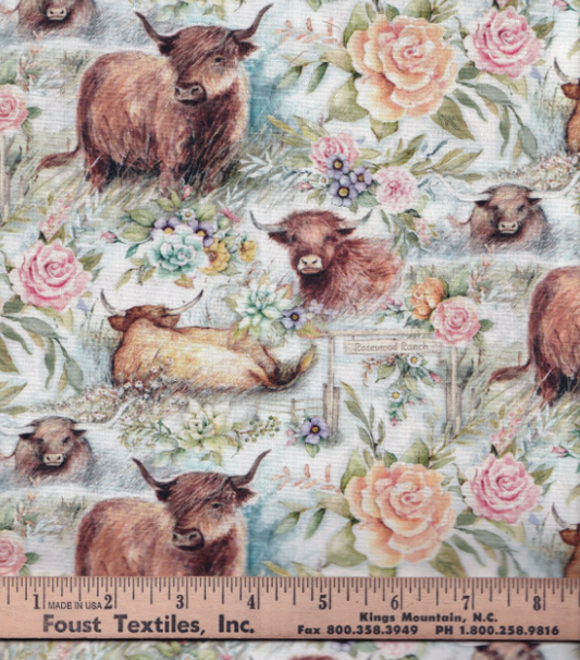 44" - SW Highland Ranch - "SW Cow Ranch" - 100% Cotton