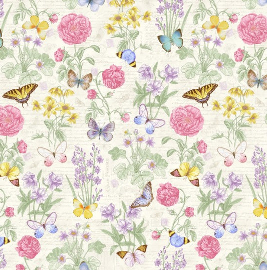 44" - Henry Glass - "Large Floral"  - 100% Cotton