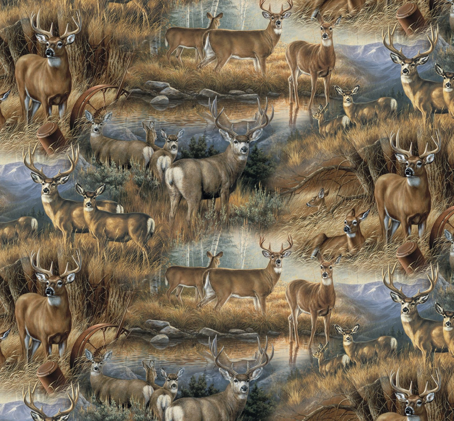 44" -Deer Glance  - 100% Cotton