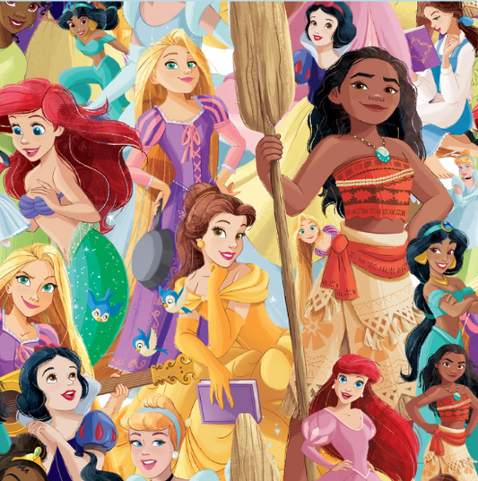 44"- "Disney Princesses" -  100% Cotton