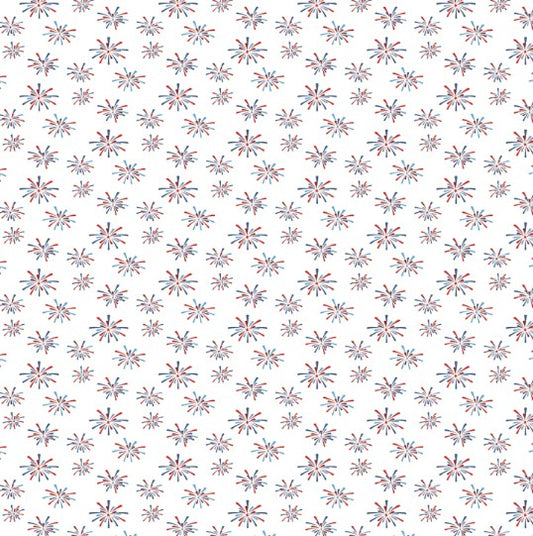 44"  - Riley Blake - Fireworks - "White" -  100% Cotton