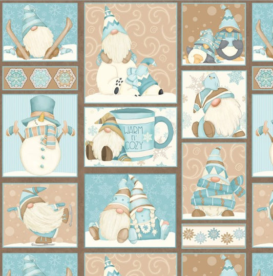 44"  - Henry Glass -  "Flannel - Gnomies" -  100% Cotton