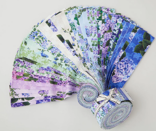 Robert Kaufman - Jelly Roll - "Hydrangea Grace" -  2.5"x44" - 40 pcs