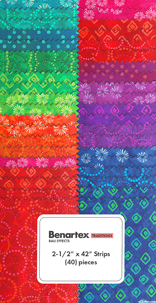 Benartex - Jelly Roll - "Bali Effects" -2.5"x 44" -40 pcs
