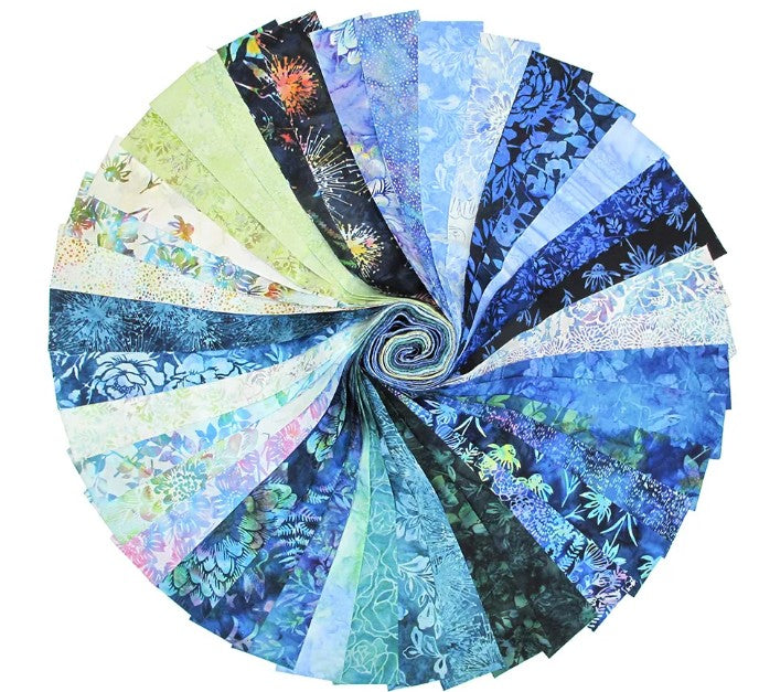 Hoffman - Jelly Roll - "Bali Pop - Wade" -2.5"x 44" -40 pcs