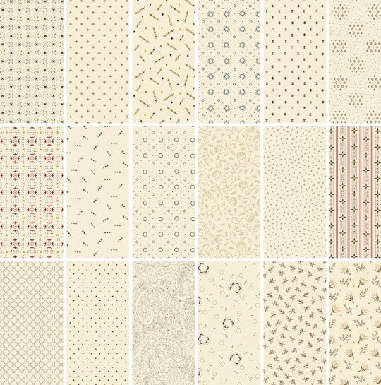 Henry Glass - Jelly Roll - "Buttercream & Brickle Bits" -2.5"x 44" -42 pcs