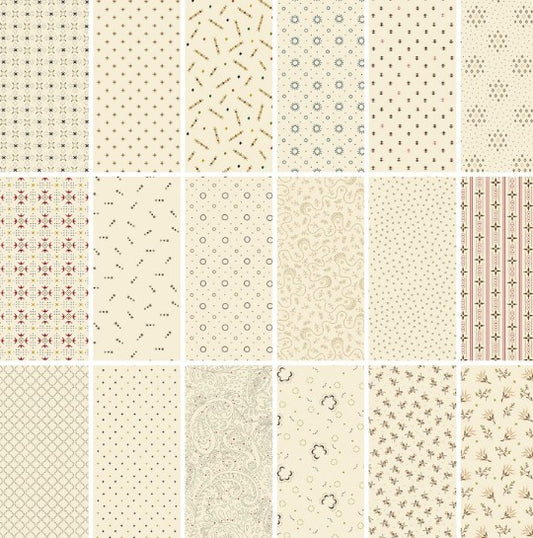 Henry Glass - Jelly Roll - "Buttercream & Brickle Bits" -2.5"x 44" -42 pcs