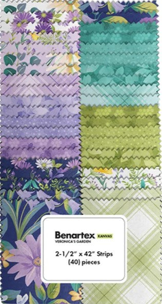 Benartex - Jelly Roll - "Veronica's Garden" -2.5"x 44" -40 pcs