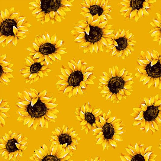 44"  - "Sunflower Dance - Mustard" - 100% Cotton