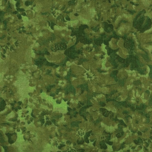 108"  -  "Faded Floral -Avocado" - 100% Cotton