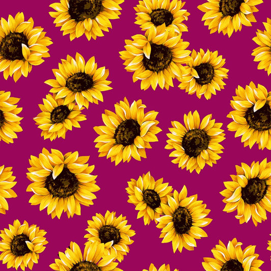 44"  - "Sunflower Dance -Magenta" - 100% Cotton