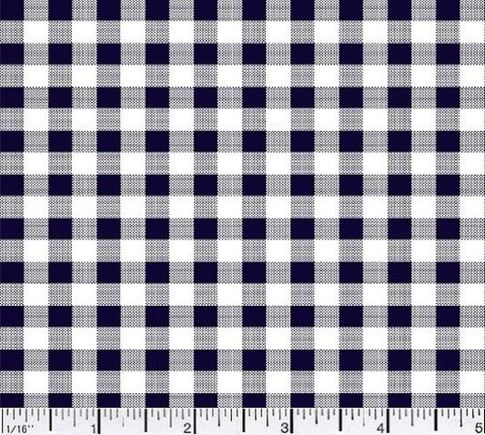 44"- Checkmate - "Navy" - 100% Cotton