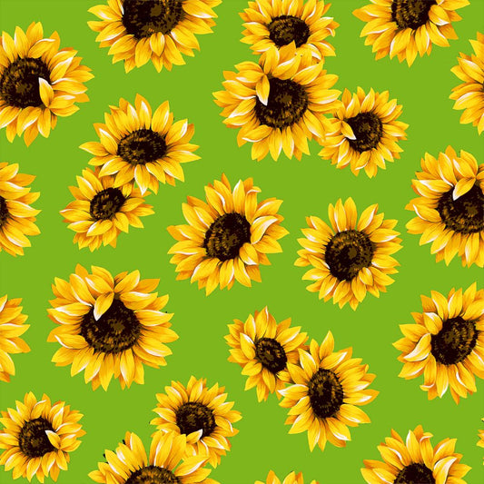 44"  - "Sunflower Dance -Lime" - 100% Cotton