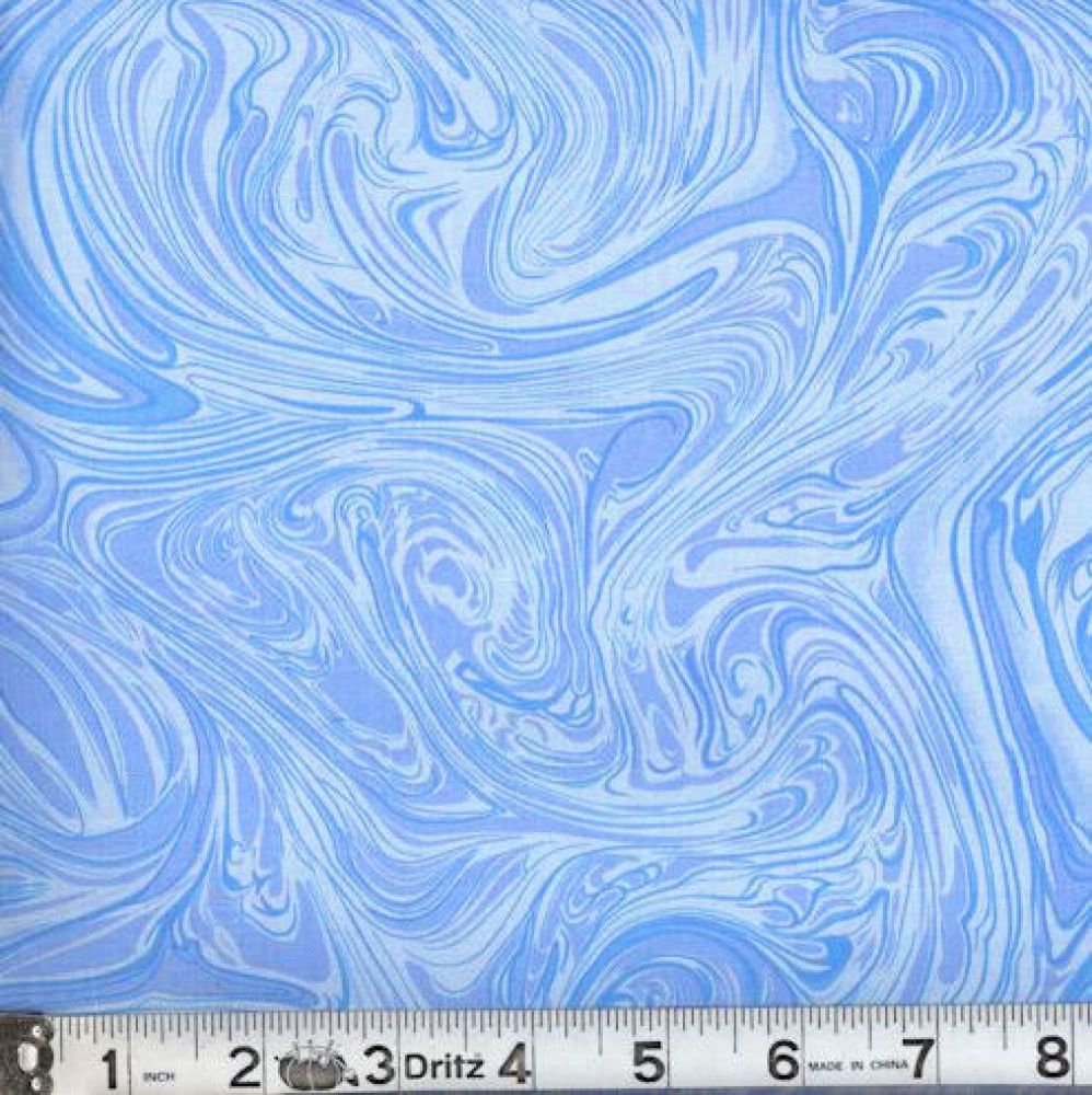 108" -Marbelicious - Lt. Blue  - 100% Cotton