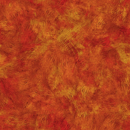 108" Brush Strokes - "Orange Rust" - 100% Cotton