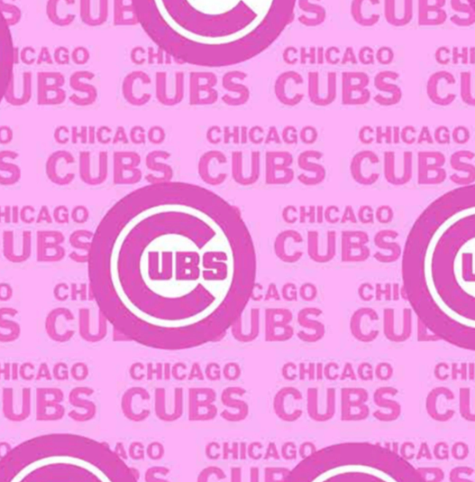 60"  - Chicago Cubs - Pink - 100% Cotton