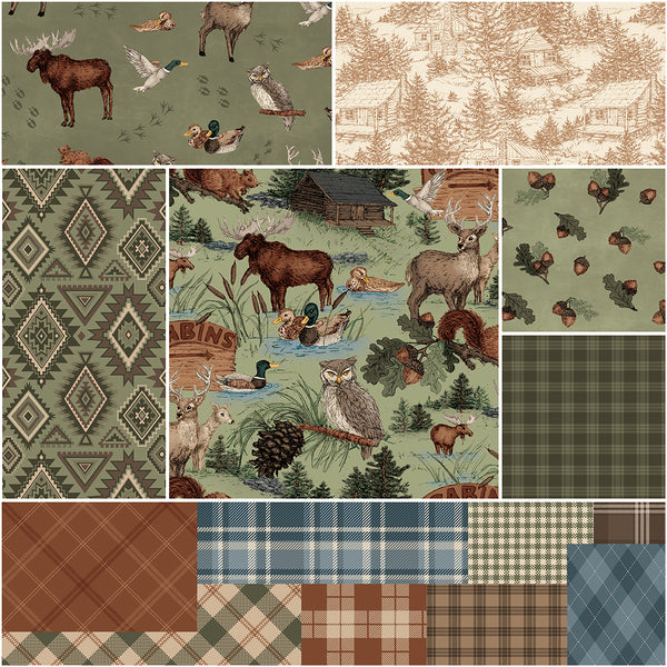 Riley Blake -10" squares - "Whispering Pines" -  10"x 10" -42 pcs