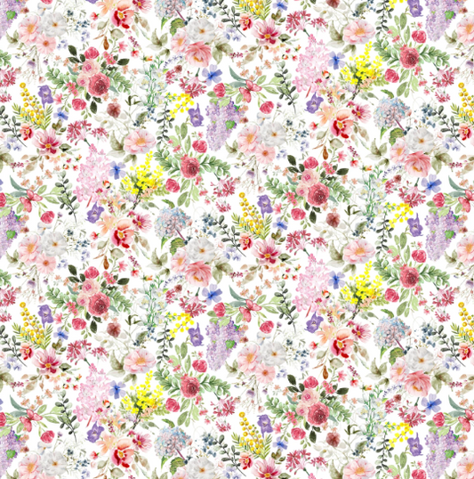 44"-Henry Glass - Basket Full of Blessings - Small Floral - 100%-cotton