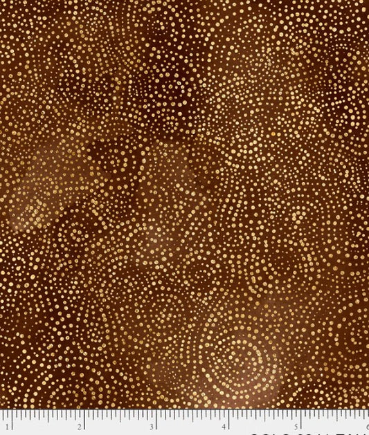 44" - P&B Textiles - Solstice - "Serene Swirls" - Brown  - 100% Cotton