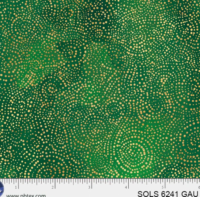 44" - P&B Textiles - Solstice - "Serene Swirls" - Green  - 100% Cotton