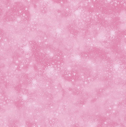 44"  - Flannel - Stars - Pink - 100% Cotton