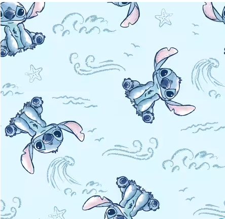 44"  -Lilo and Stitch -  "Stitch and Waves"  -100% Cotton