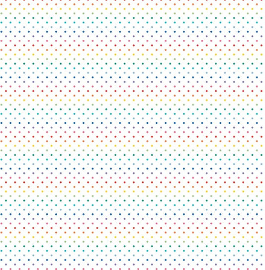44"  - Riley Blake - Swiss Dots - "Rainbow" -  100% Cotton
